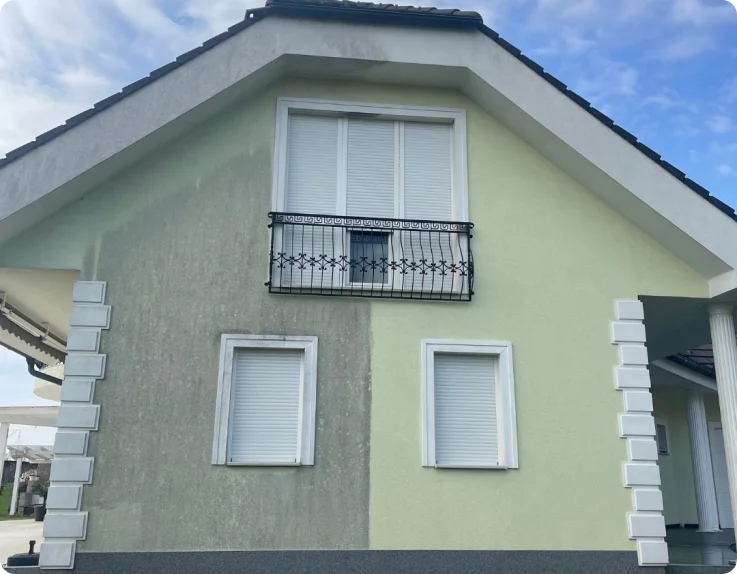 Primerjava fasade pred in po čiščenju